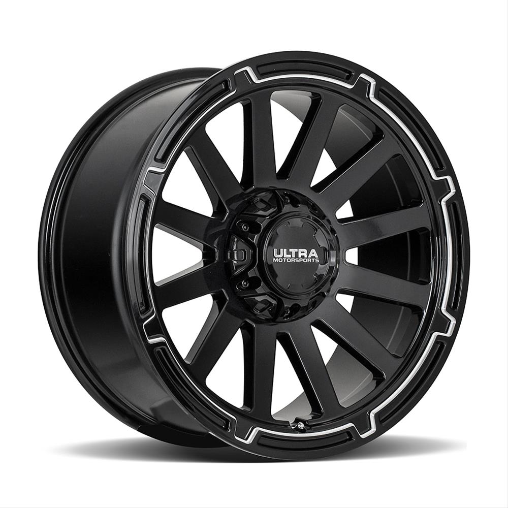 Ultra 218BM PHANTASM Black Wheel with Gloss CNC Milled Accents and Clear-Coat (0 x 9. inches /5 x 127 mm, 1 mm Offset)