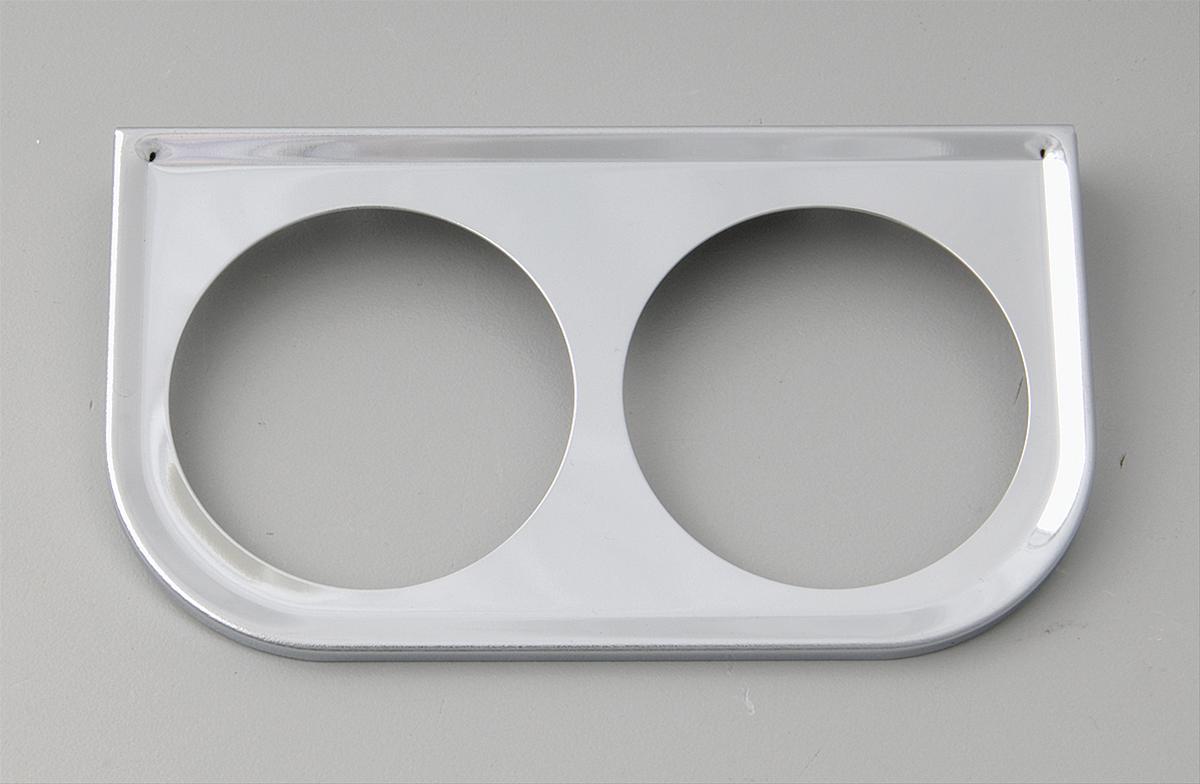 VDO Gauge Mounting Panels 240-035 Panel, Steel, Chrome, Under-Dash, Two 2 1/16 in. Hole, Universal, Each thumbnail 2