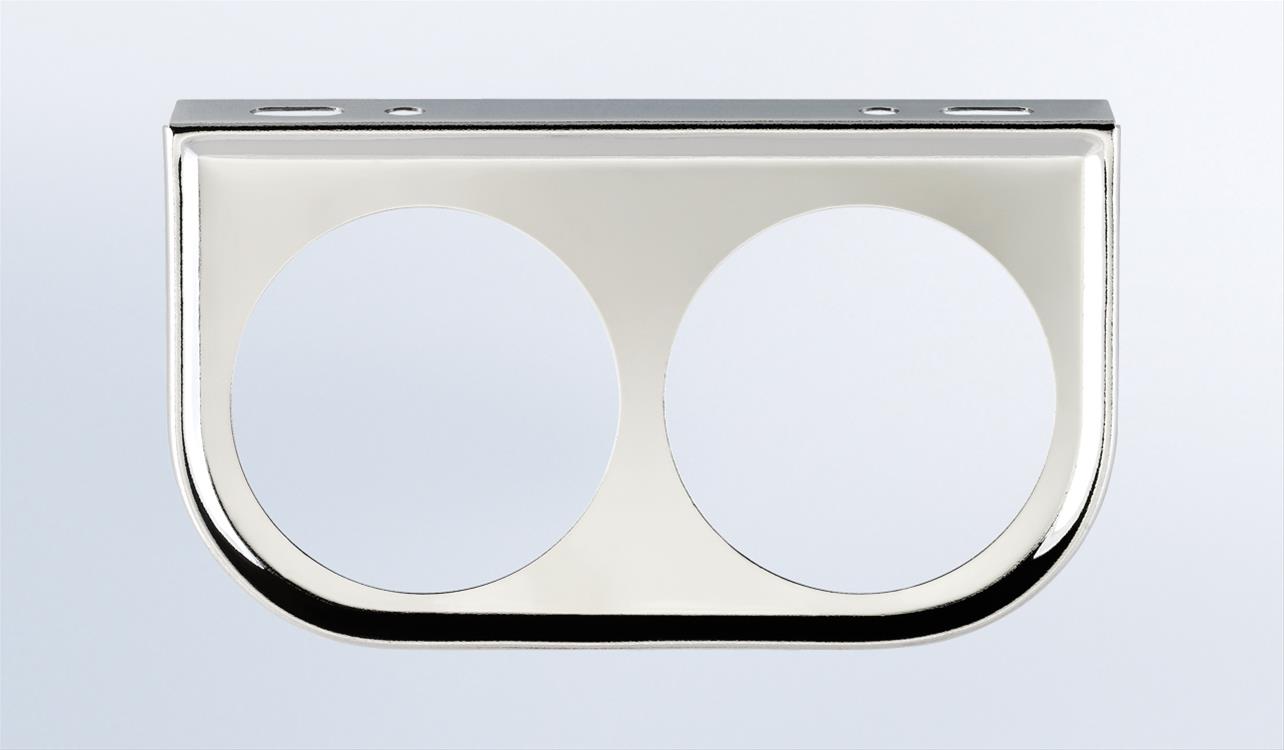VDO Gauge Mounting Panels 240-035 Panel, Steel, Chrome, Under-Dash, Two 2 1/16 in. Hole, Universal, Each