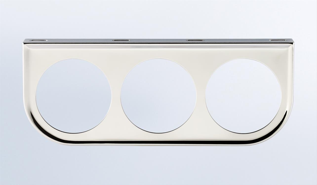 VDO Gauge Mounting Panels 240-036 Panel, Steel, Chrome, Under-Dash, Three 2 1/16 in. Hole, Universal, Each