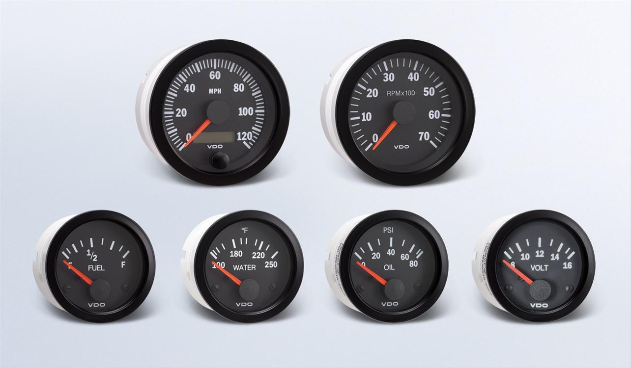 VDO Gauges 600-9046 VDO Vision Series Analog Gauge Sets | Summit Racing