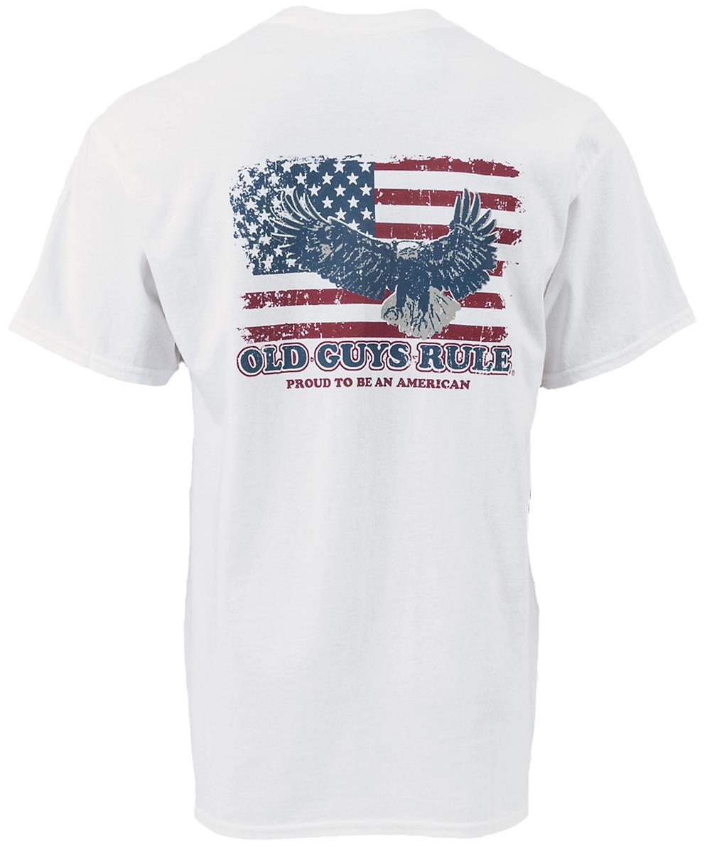 Old Guys Rule 1115A030WTL Old Guys Rule Proud To Be An American T-Shirt ...