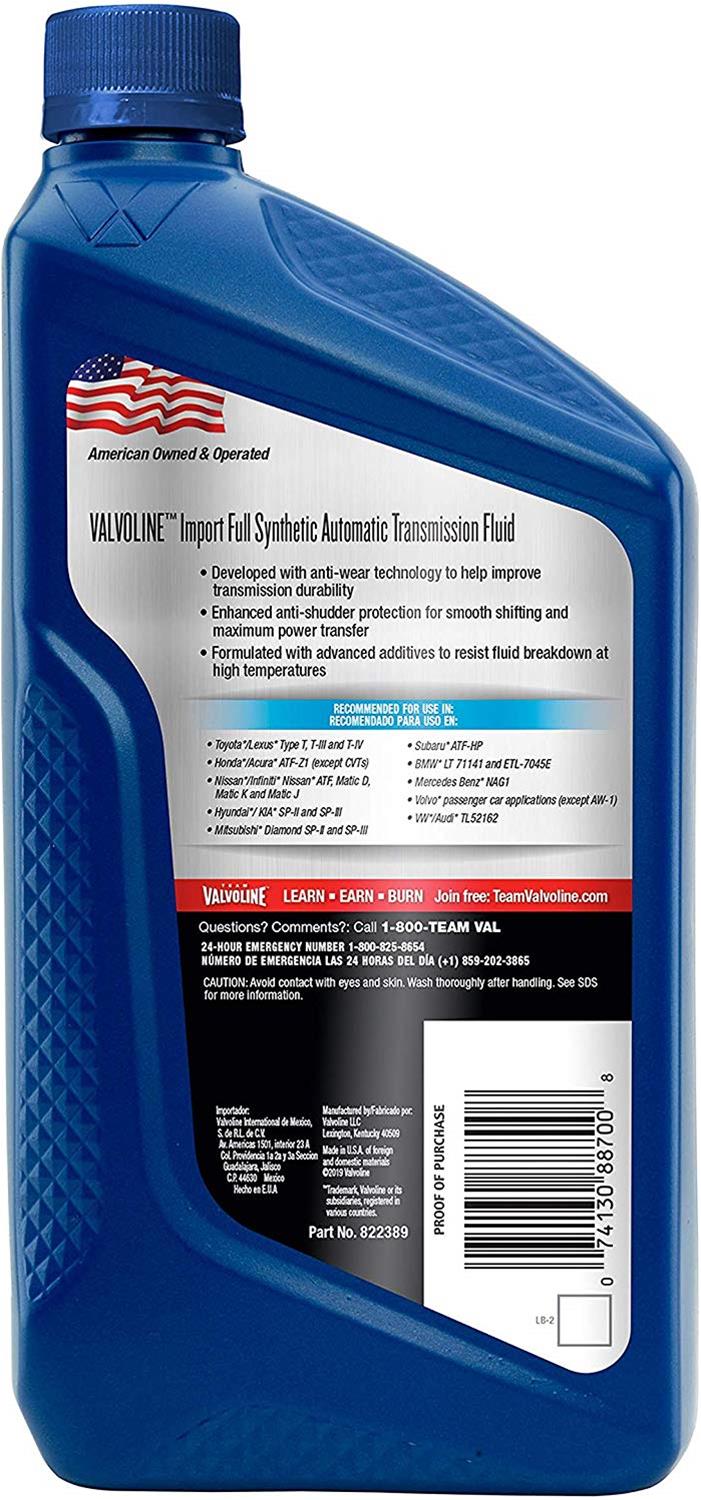 Valvoline 822389 Valvoline Import MultiIVehicle Automatic Transmission