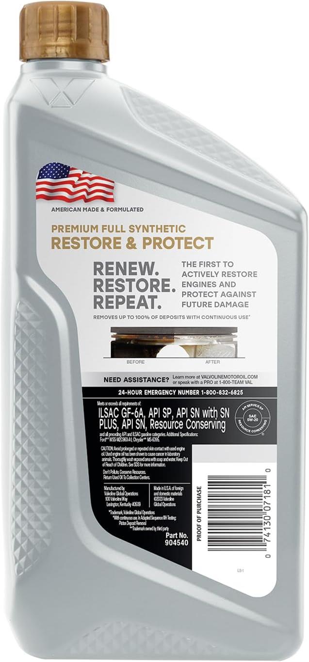 Valvoline 904540 Valvoline Restore and Protect Full Synthetic