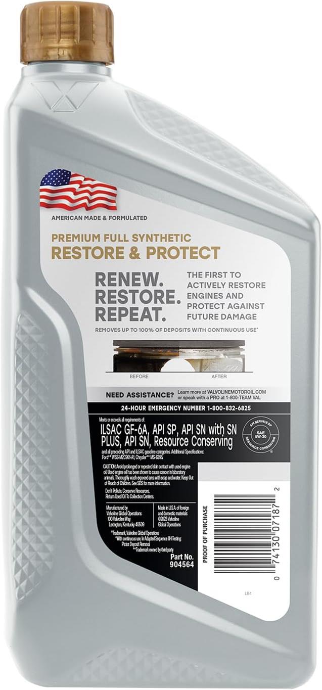 Valvoline 9045646 Valvoline Restore and Protect Full Synthetic Motor