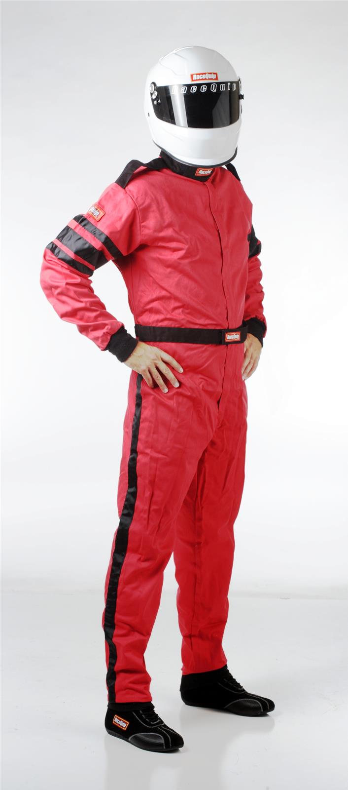 RaceQuip 110 Series Pyrovatex SFI-1 Suits 110017RQP Suit, One-piece, Men's 2X-Large, Single Layer, SFI 3.2A/1, Red with Black Stripe, Each thumbnail 4
