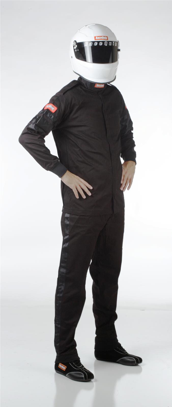 RaceQuip 110 Series Pyrovatex SFI-1 Jackets 111004RQP Driving Jacket, Series, Pyrovatex, Single Layer, Black with Black Stripe, Men's Medium Tall, Each thumbnail 5