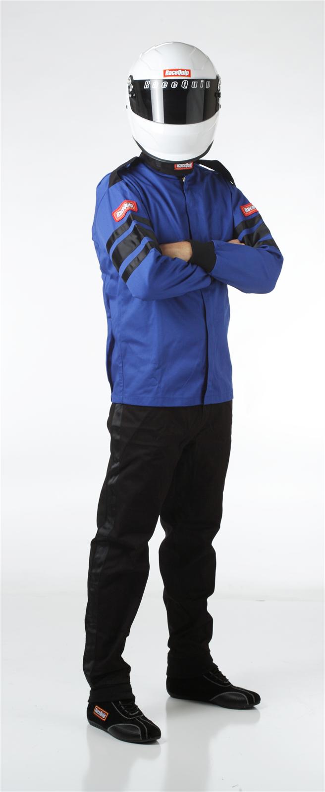 RaceQuip 110 Series Pyrovatex SFI-1 Jackets 111023RQP Jacket, Series, Men's Medium, Single Layer, SFI 3.2A/1, Blue with Black Stripe thumbnail 4