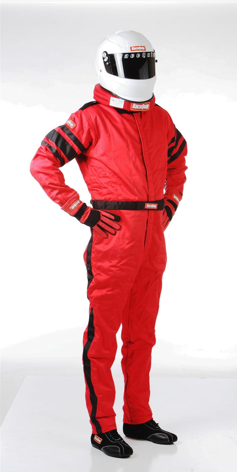 RaceQuip 120 Series Pyrovatex SFI-5 Suits 120013RQP Driving Suit, 1-Piece, Series, Pyrovatex, Multi-Layer, Red with Black Stripe, Men's Medium, Each thumbnail 3