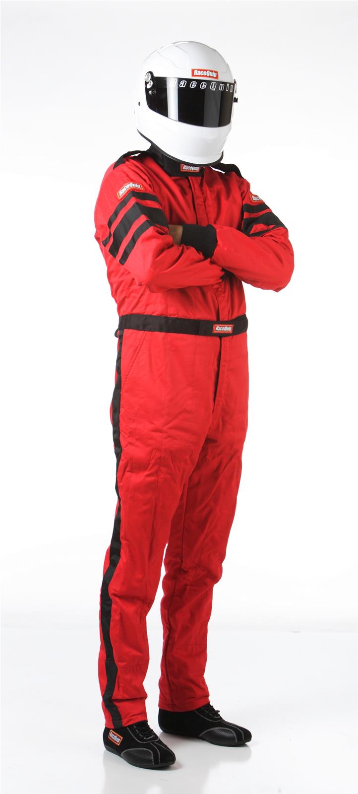 RaceQuip 120 Series Pyrovatex SFI-5 Suits 120016RQP Driving Suit, 1-Piece, Series, Pyrovatex, Multi-Layer, Red with Black Stripe, Men's X-Large, Each thumbnail 4