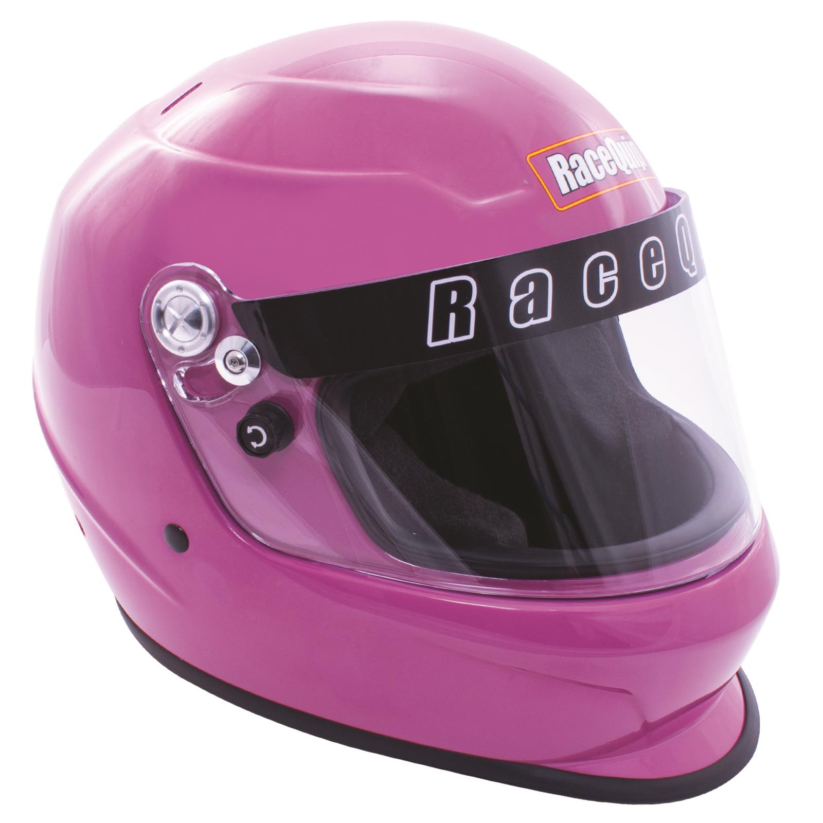 RaceQuip PRO Youth Helmets 2268896RQP Helmet, Youth, Full Face, Nomex Liner, Hot Pink, Gloss, Adjustable Size, Each