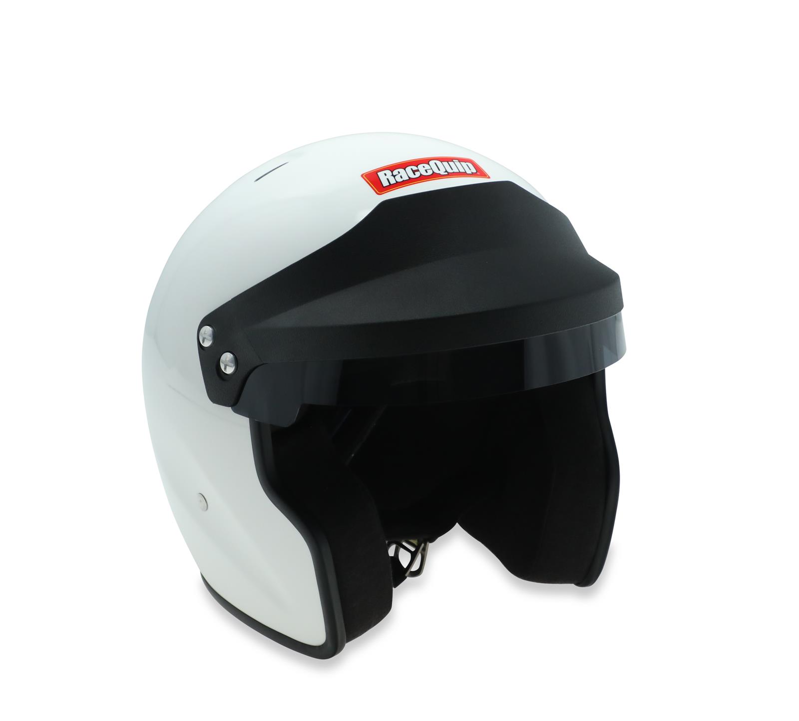 RaceQuip OF25 Open Face Helmets 257116RQP Helmet, OF25, Face, Gloss White, Snell SA2025, EPS Liner, No Graphic, X-Large, Each