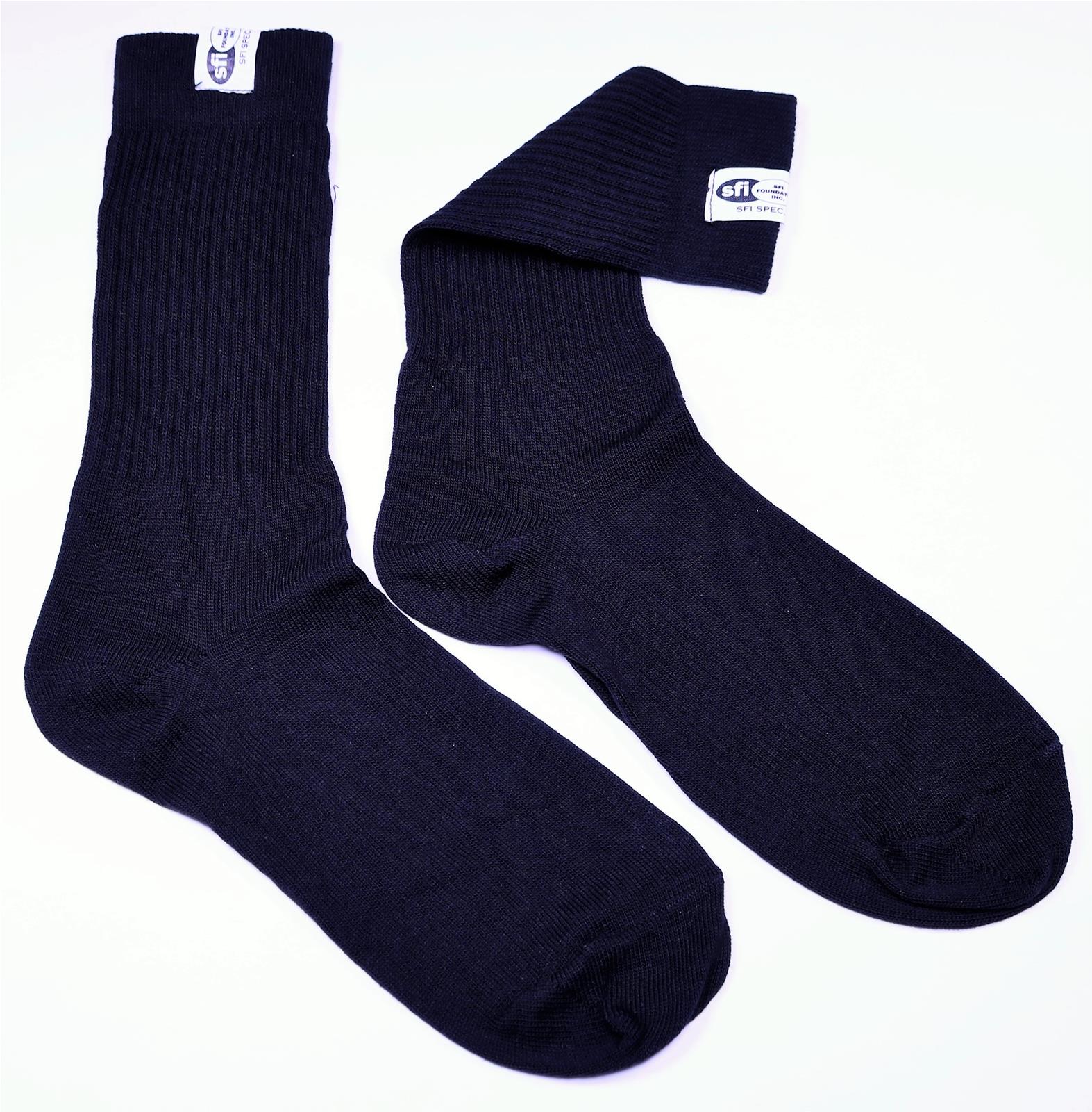 RaceQuip SFI 3.3 Fire Retardant Socks 411991RQP Socks, X-Small, Shoe Size 1-4, Black, Pair