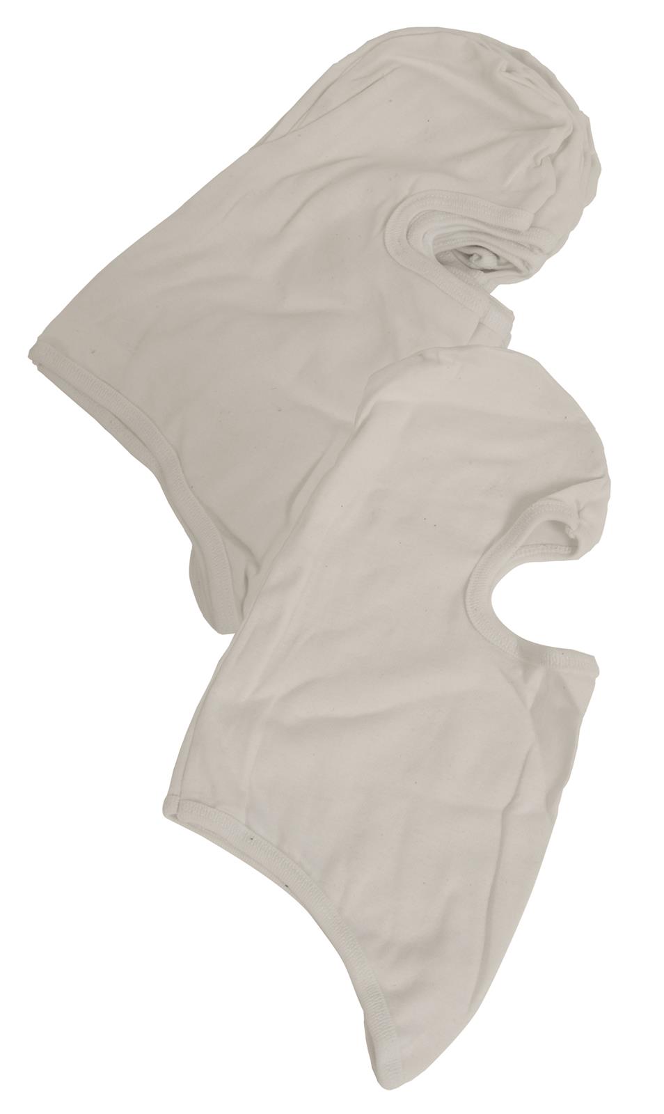 RaceQuip Cotton Balaclava Head Socks 420001RQP Socks, Balaclava, One Layer, Single Eyehole Opening, Cotton, White, Set of 10