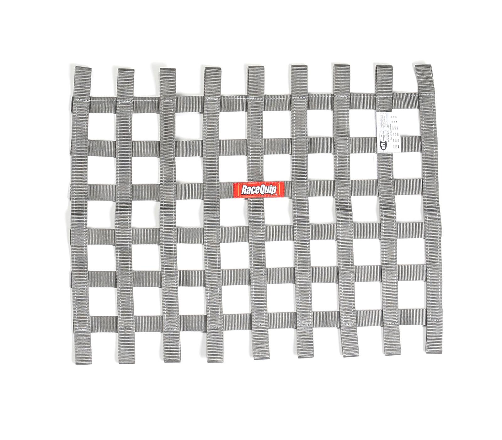 RaceQuip SFI Ribbon Window Nets 725065RQP Net, Ribbon, Rectangle, Polypropylene, Silver, 24 in. Width, 18 in. Height, 27.1, Each