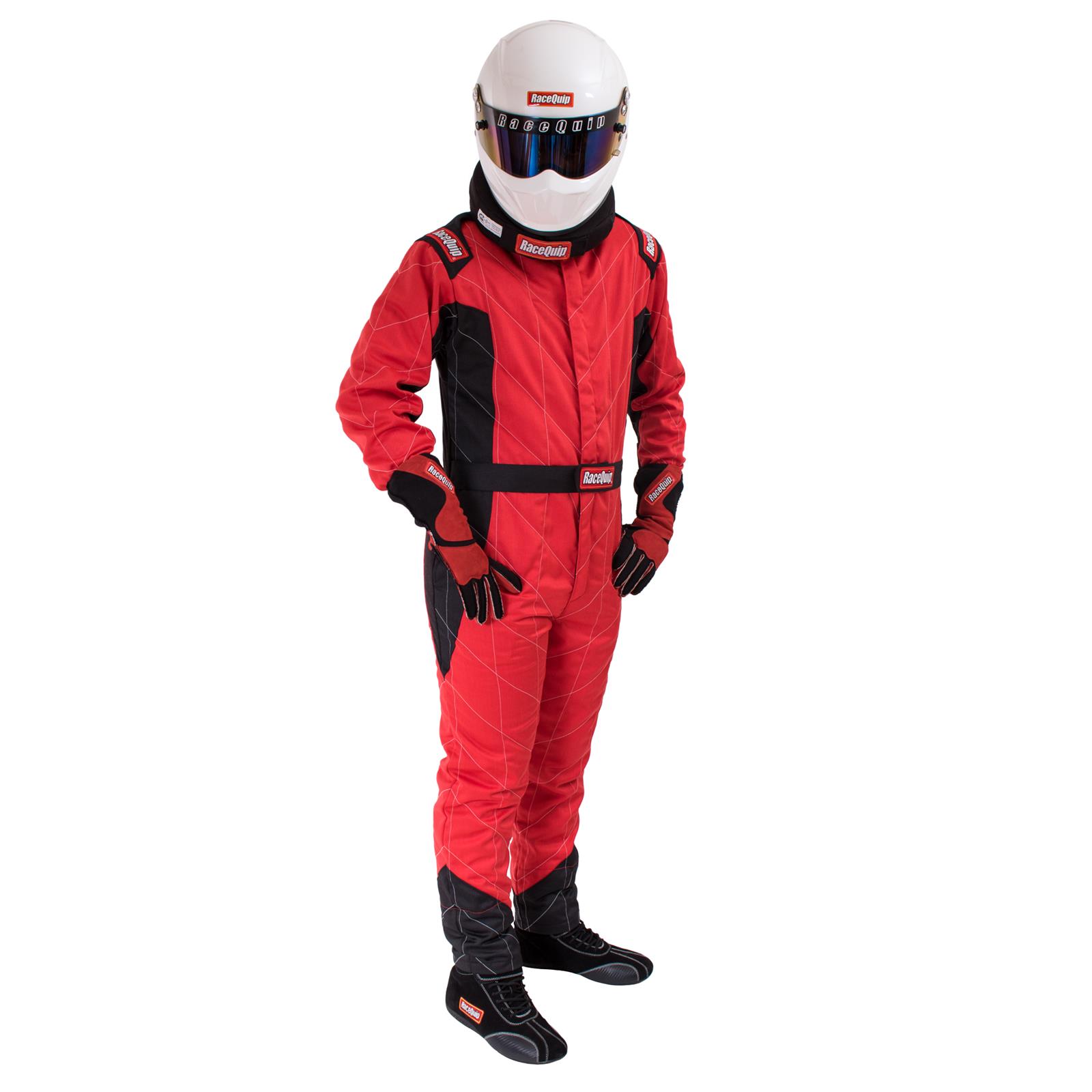 RaceQuip Chevron-5 Multi-Layer SFI-5 Suits 91609139RQP Driving Suit, Multi Layer Racing Driver Fire Suit, SFI 3.2A/5, Red, Medium, Each