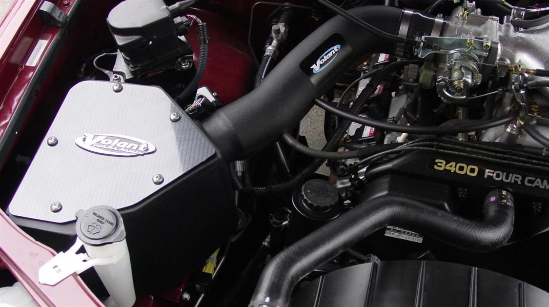 Volant DryTech Closed Box Air Intake Kits for 1999-2002 4RUNNER, 1999-2004 TACOMA, 2000-2003 TUNDRA - 18634D Kit, Box, Polyethylene Tube, Black, Synthetic Filter, Red, Toyota, Kit