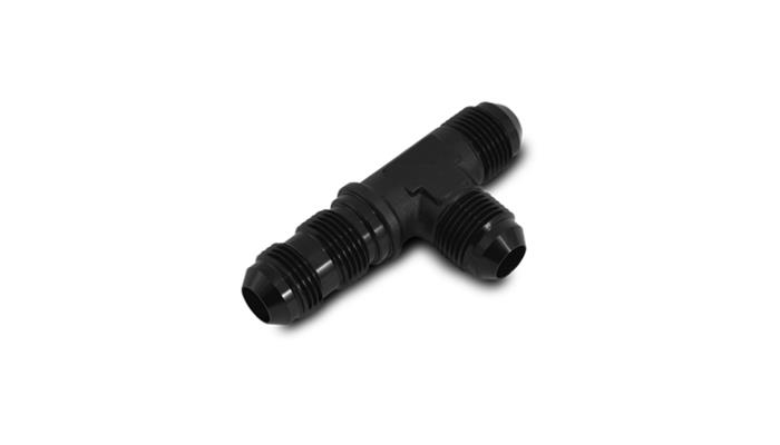Vibrant -6AN Bulkhead Adapter Tee on Run Fittings - Anodized Black Only thumbnail 2