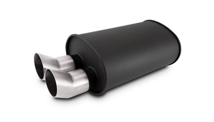 Streetpower Flat Black Oval Muffler 2.5 Streetpower Flat Black Oval Muffler 2.5