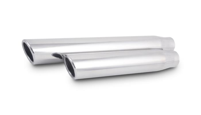 Vibrant 3in Round SS Truck/SUV Exh Tip (Single wall Angle Cut Rolled Edge) - 2.5in inlet 11in long