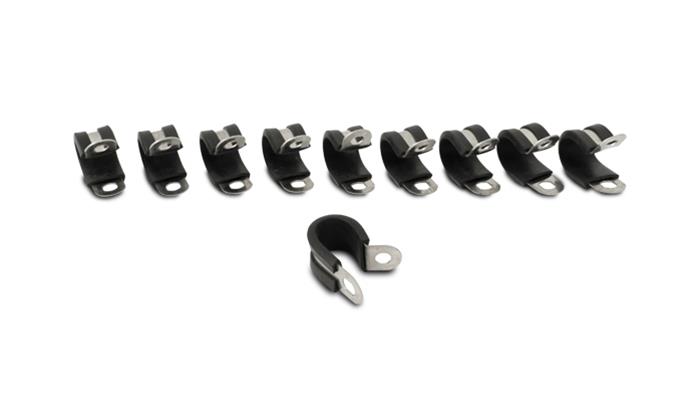 Vibrant Stainless Steel Cushion P-Clamp for 0.3125in OD Hose (10 Pack)