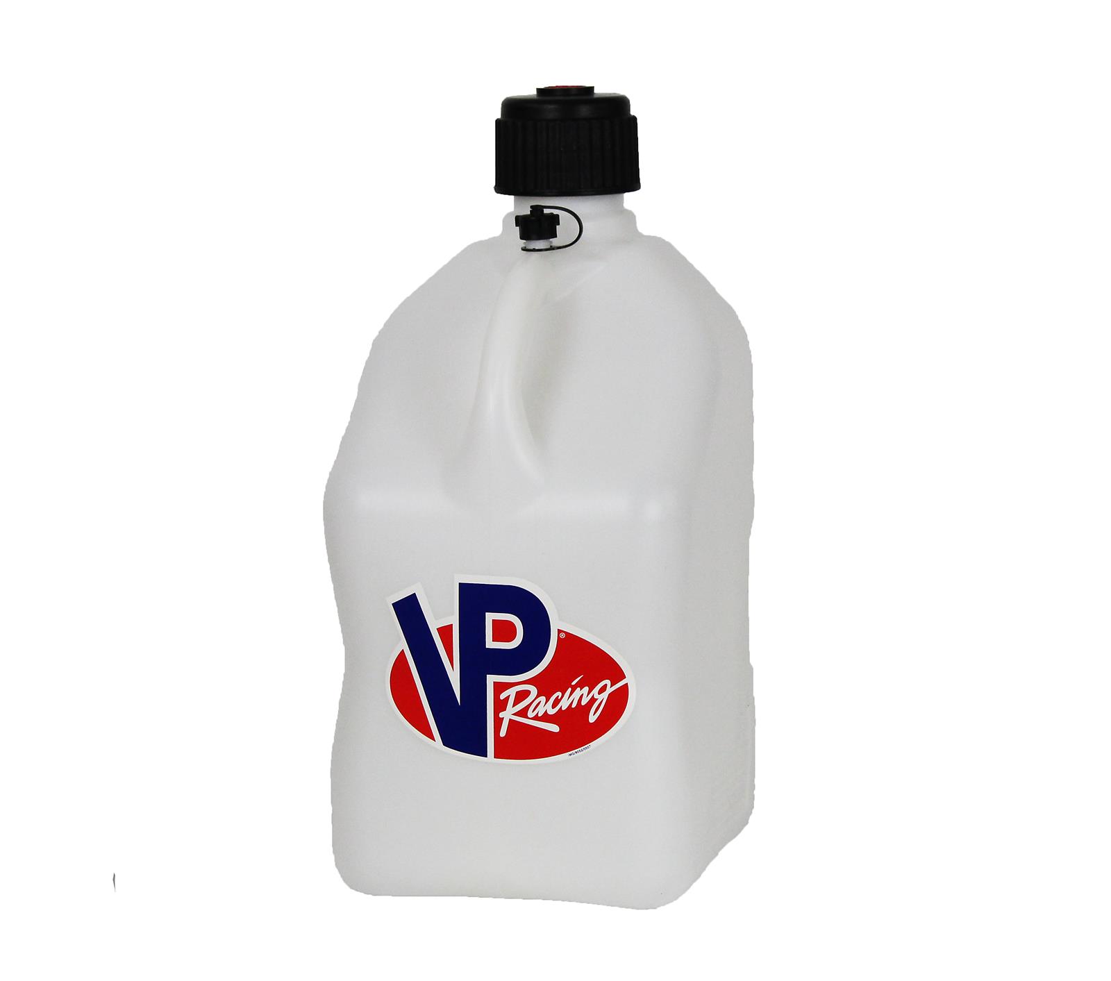 4 Pack VP Racing Fuels Motorsport 5 Gallon Square Plastic Utility Jug Black & 14 Inch Hose 
