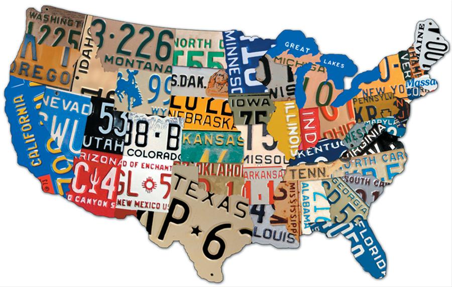 USA License Plate Map - Free Shipping on Orders Over $99 at Summit Racing