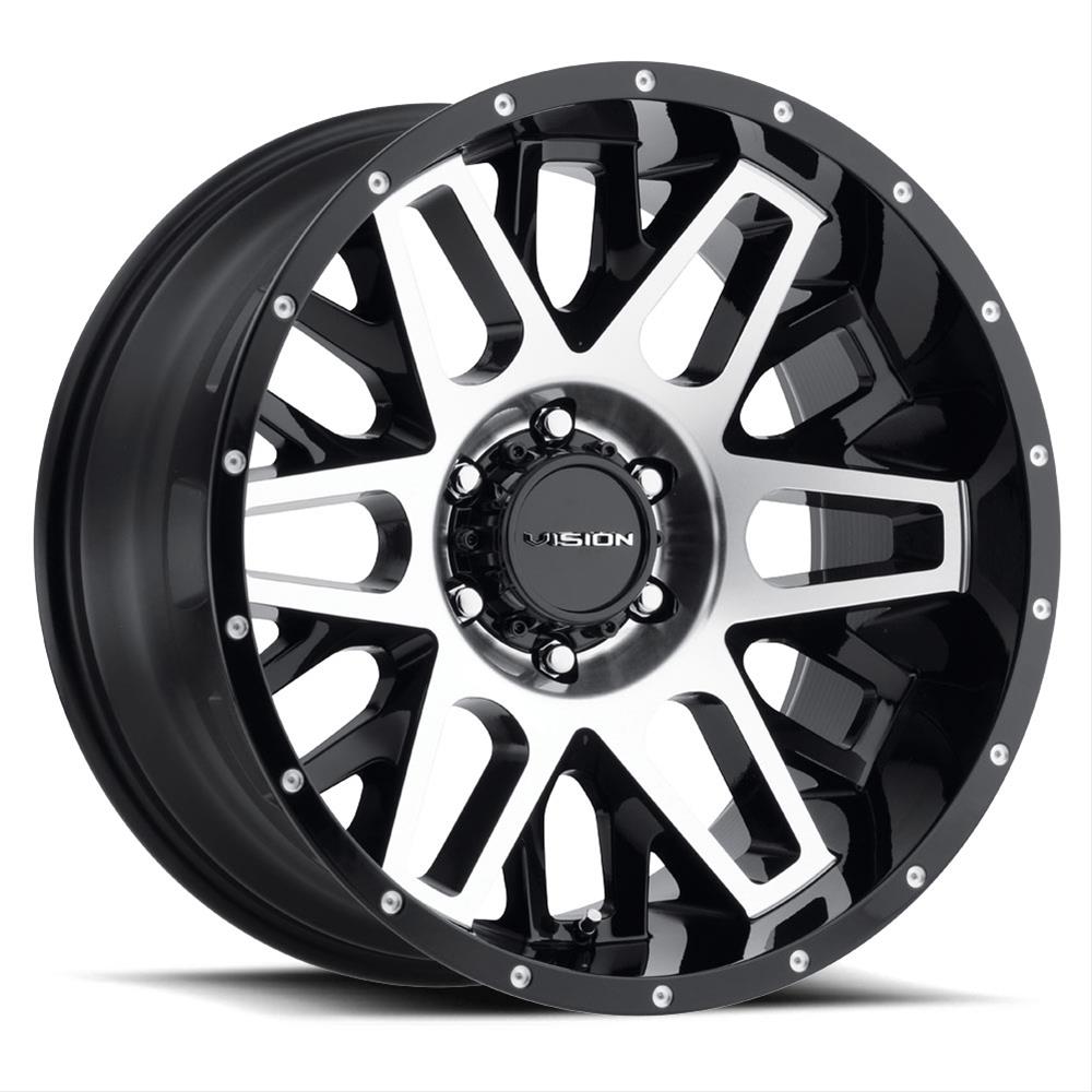 Vision Offroad Shadow ?ustom Wheel - 388 Shadow Gloss Black with Machined Face 20" x 12", -51 Offset, 6x135 Bolt Pattern, 87.1mm Hub