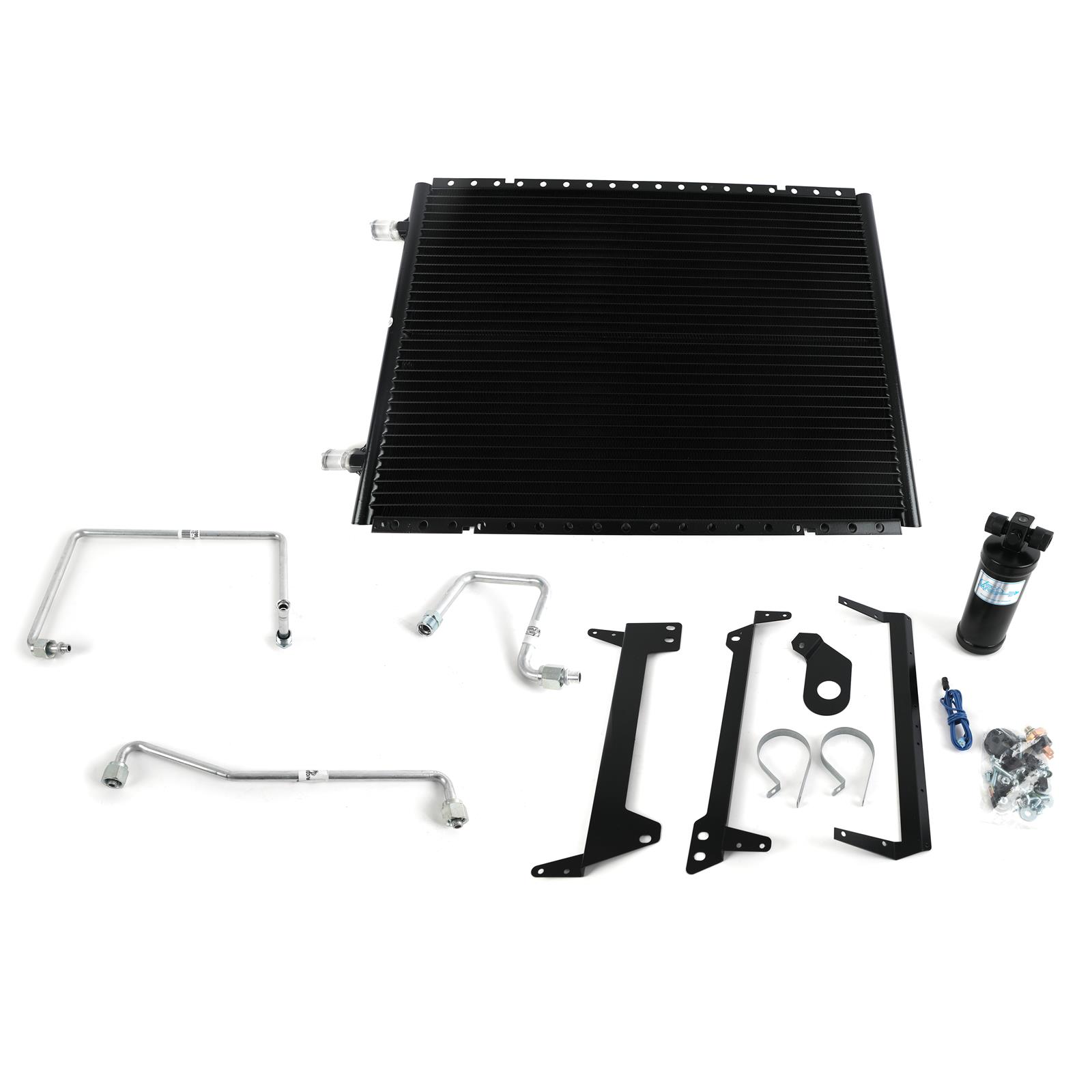 Vintage Air SureFit Condenser Kits for 1969-1970 MUSTANG - 11069 Conditioning Condenser, SureFit, Aluminum, Black, Drier, Binary Switch, Ford, Kit