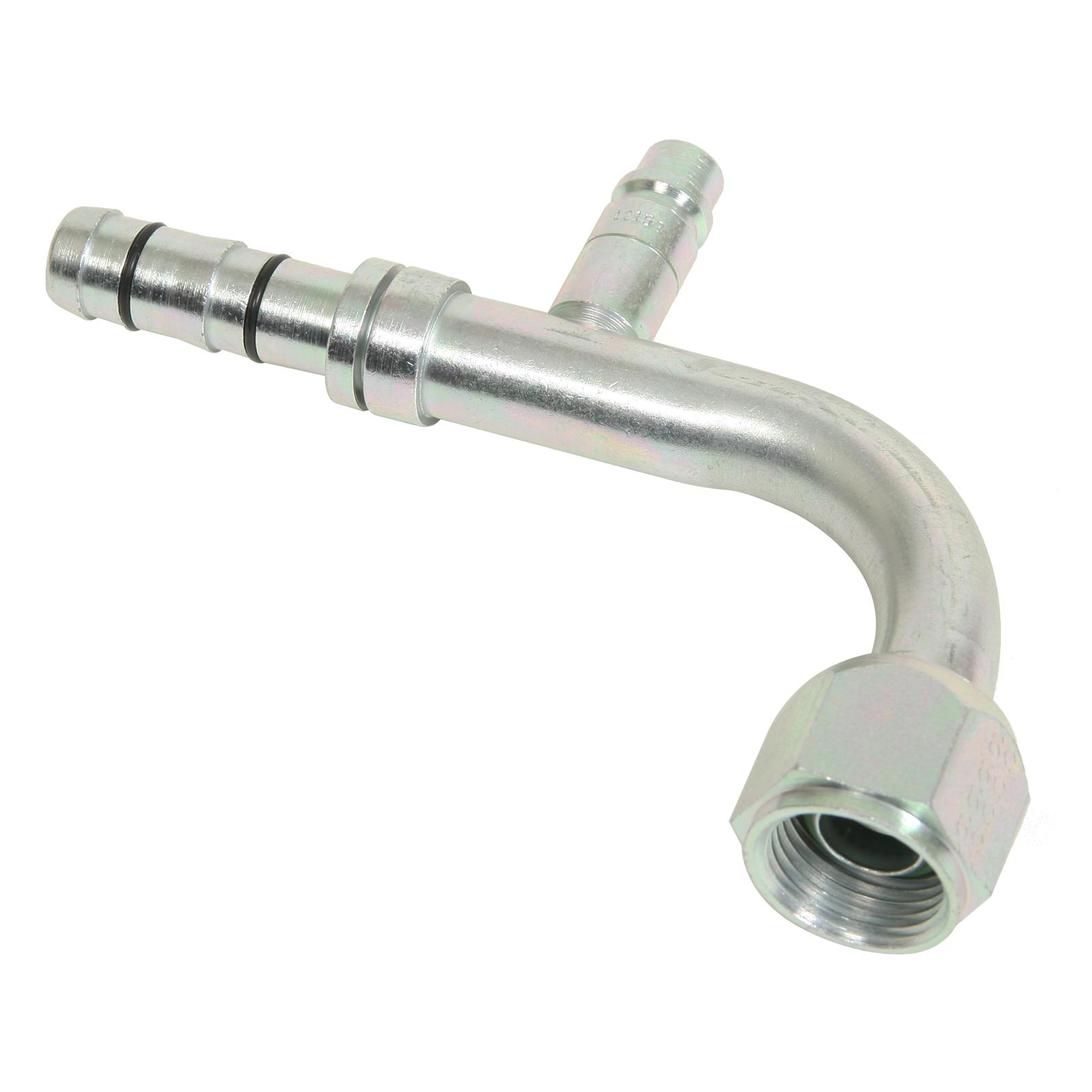 Vintage Air E-Z Clip Conditioning Hose Ends 347301-VUR A/C End, #10 Conditioning, 90 Degree, Clip, with R134a Port, For A/C hose, Each