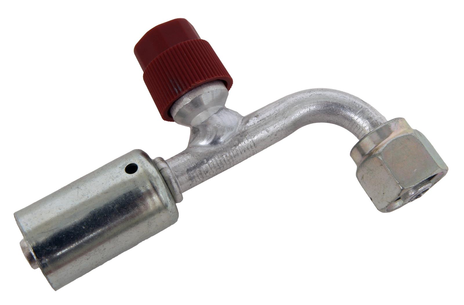 Vintage Air Beadlock O-Ring Conditioning Hose Ends 35531-VUG A/C End, #6 Conditioning, 90 Degree, Beadlock, with R134a Port, For A/C Standard Hose, Each
