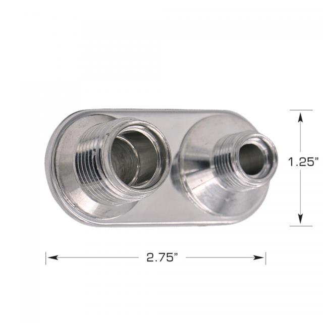 Vintage Air Streamline Bulkhead Plates 382600-MBA Firewall Bulkhead, Streamline, 2-Port, Inline, #6, #10, Aluminum, Polished, Each thumbnail 2