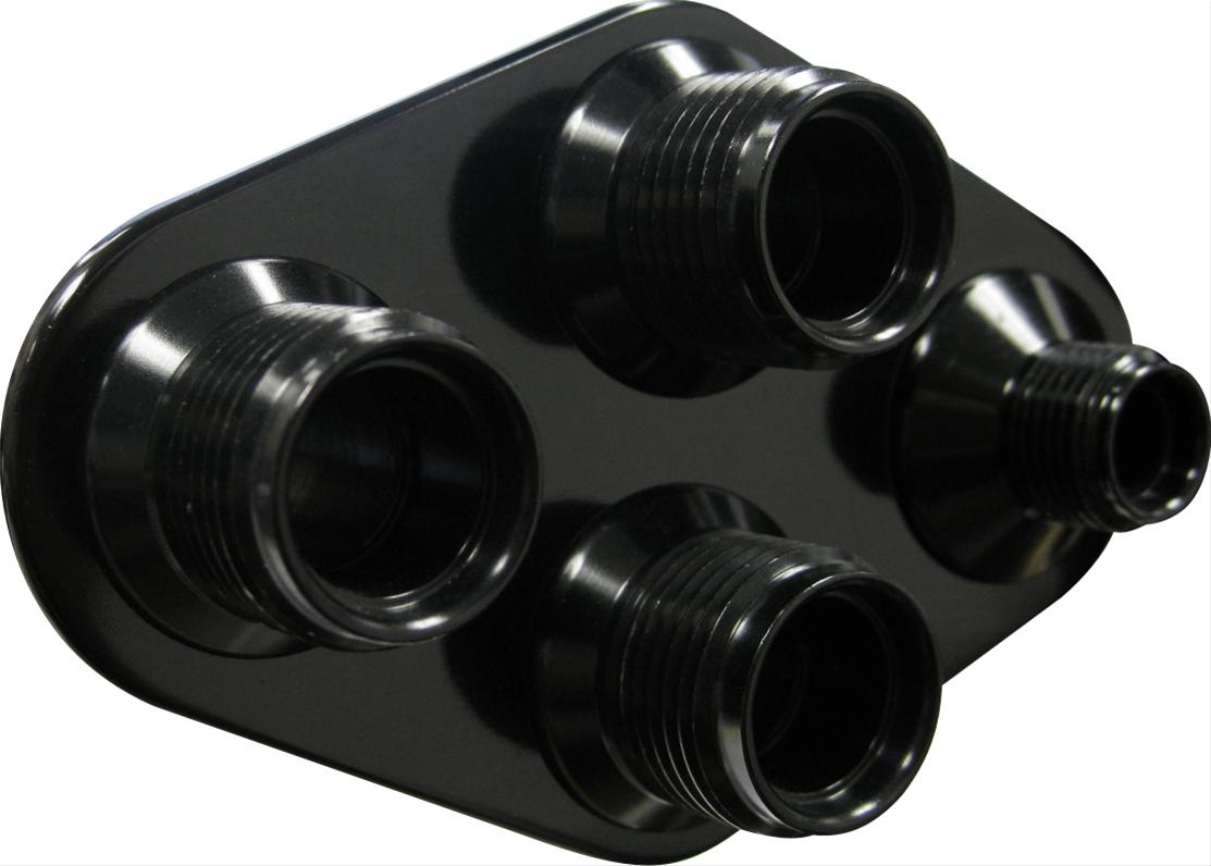 Vintage Air Streamline Bulkhead Plates 389601 Firewall Bulkhead, Streamline, 4-Port, Diamond, #6, #10, Aluminum, Black Anodized, Each