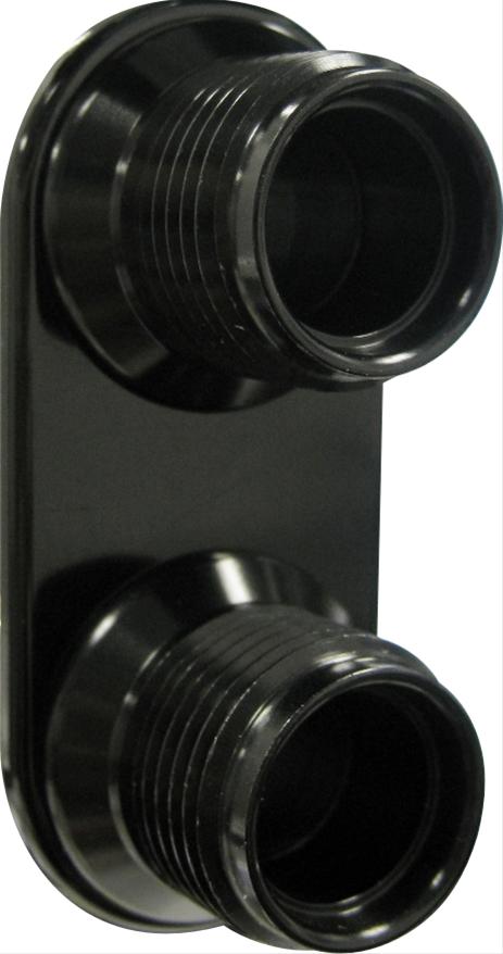 Vintage Air Streamline Bulkhead Plates 389802 Firewall Bulkhead, Streamline, 2-Port, Inline, #8, #10, Aluminum, Black Anodized, Each