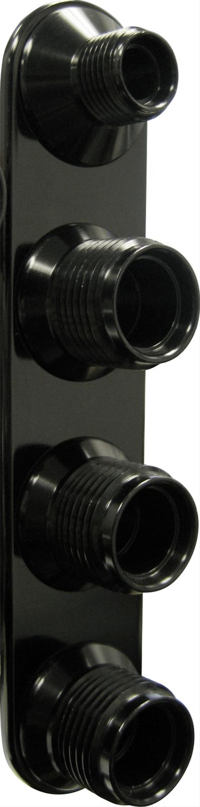 Vintage Air Streamline Bulkhead Plates 389804 Firewall Bulkhead, Streamline, 4-Port, Inline, #6, #10, Aluminum, Black Anodized, Each