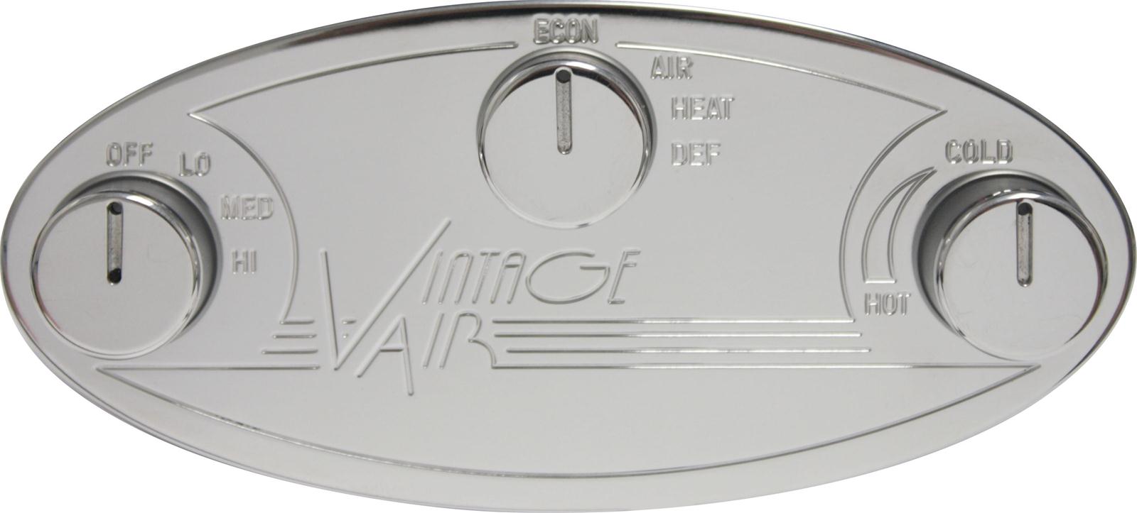 Vintage Air ProLine Control Panels 49500-VSQ Panel, Aluminum, Polished, 5.50 in. x 2.50 in., Vacuum Type, Kit