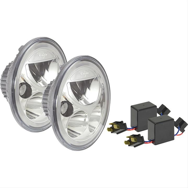 Vision X Vortex Headlights for 2007-2017 WRANGLER - 9892733 Head Lights, 7 in. Round, LED, Clear Lens, Chrome Housing, Jeep, JK, Pair