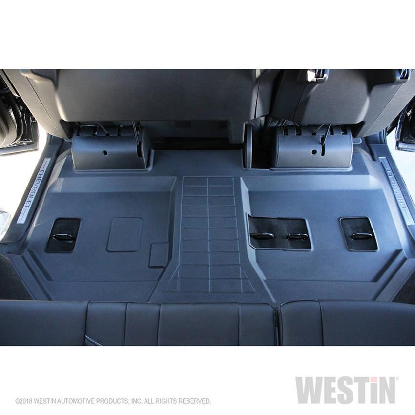 Westin Sure-Fit Floor Liners 72-114101 Mat, Sure-Fit, Third Seat, Bench Only, Rubberized/Thermoplastic, Molded, Black, Cadillac, Chevrolet, GMC, Truck, Each