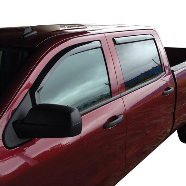 Westin 2014-2018 Chevy Silverado 1500 Crew Cab In-Channel Wind Deflector 4pc - Smoke thumbnail 2
