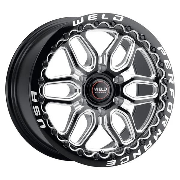 Weld Racing 17x11 Laguna 6 Bead Lock 6x127 ET36 BS 7.375 Gloss Black Milled - Diamond Lip DIA 78.1