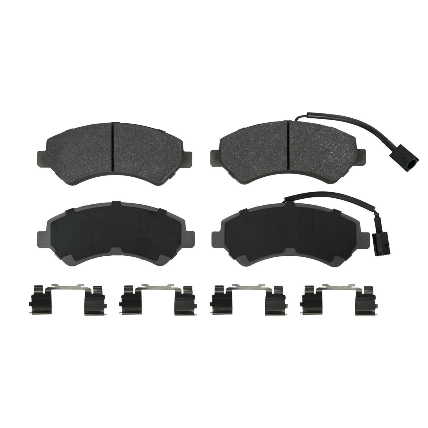 Wagner ThermoQuiet MX966B Semi-Metallic Disc Pad Set With Installation Hardware Front