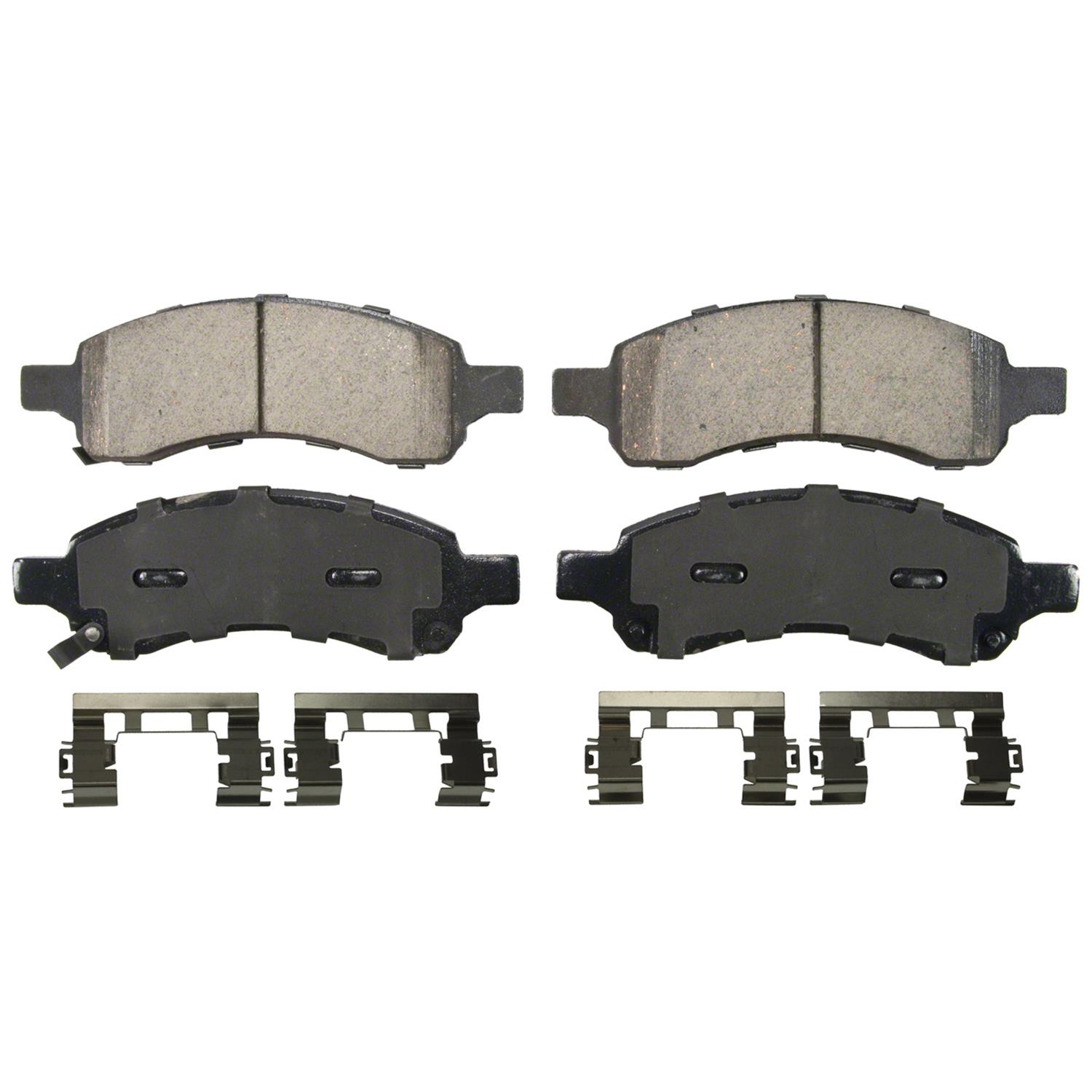 Front Wagner ThermoQuiet QC1169A Ceramic Disc Pad Set With Installation Hardware