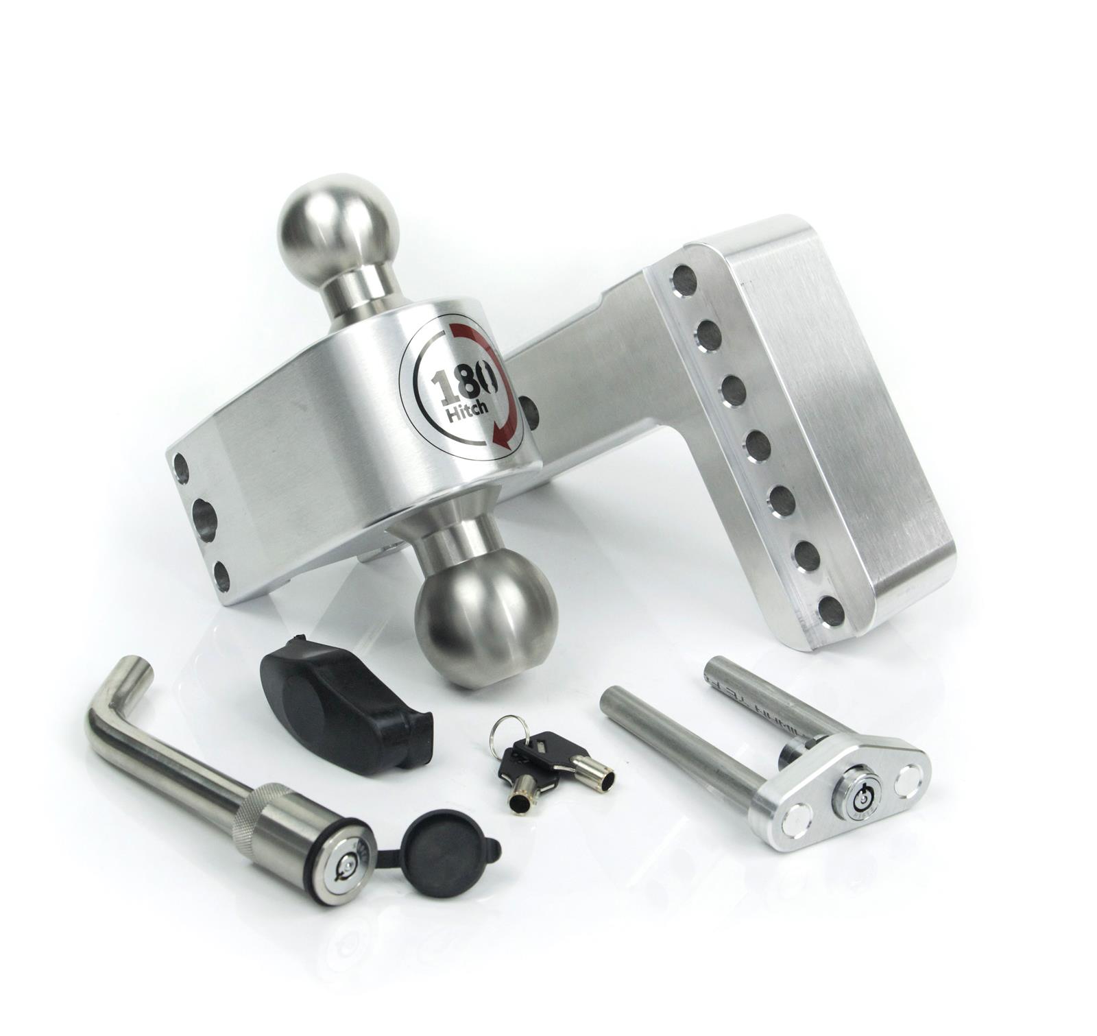 Weigh Safe 180 Hitch 4in Drop Hitch & 2.5in Shank (10K/18.5K GTWR) w/WS05 - Aluminum