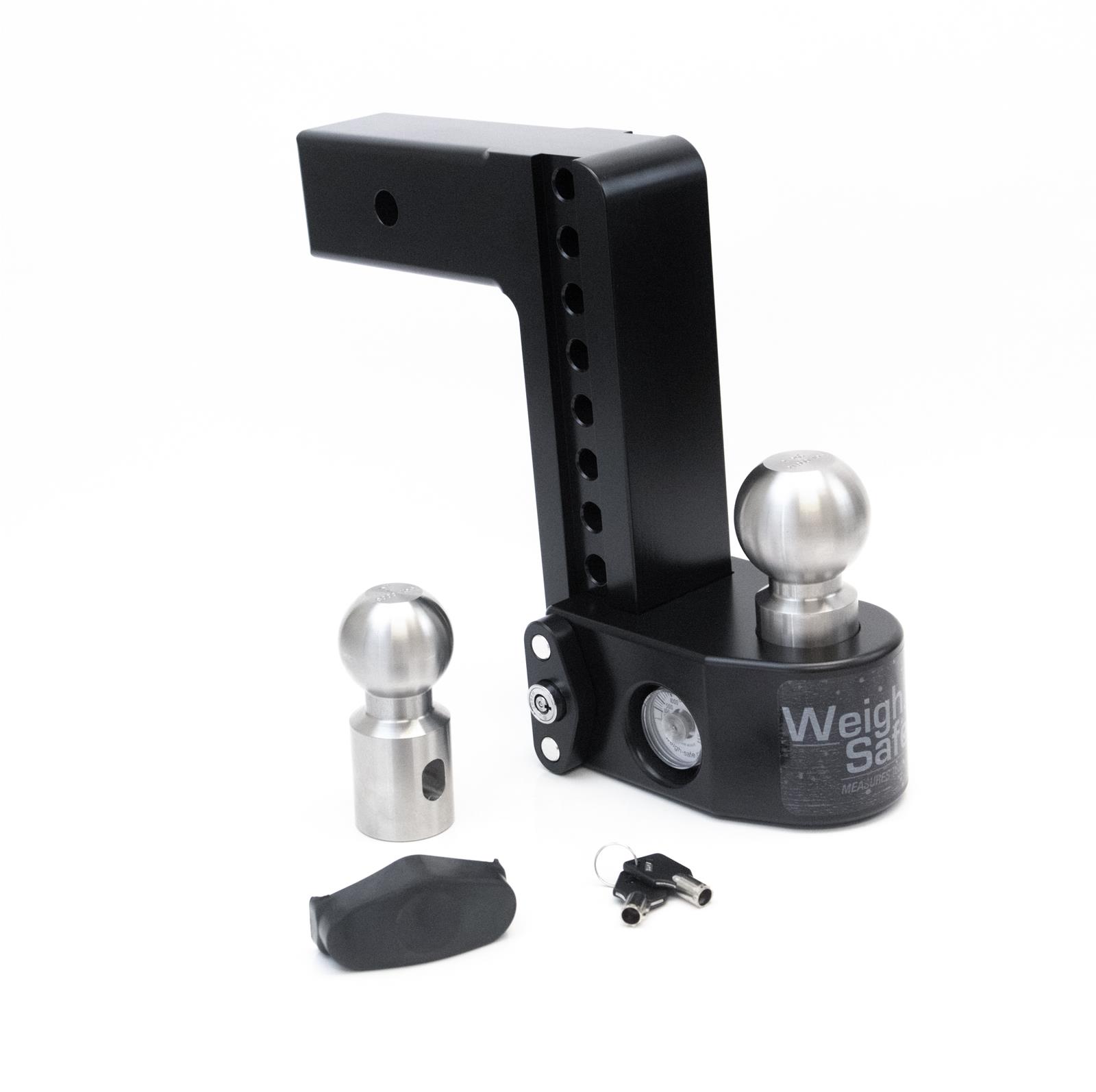 Weigh Safe 8in Drop Hitch w/Built-in Scale & 2.5in Shank (8K/18.5K GTWR) w/WS05 - Black Cerakote