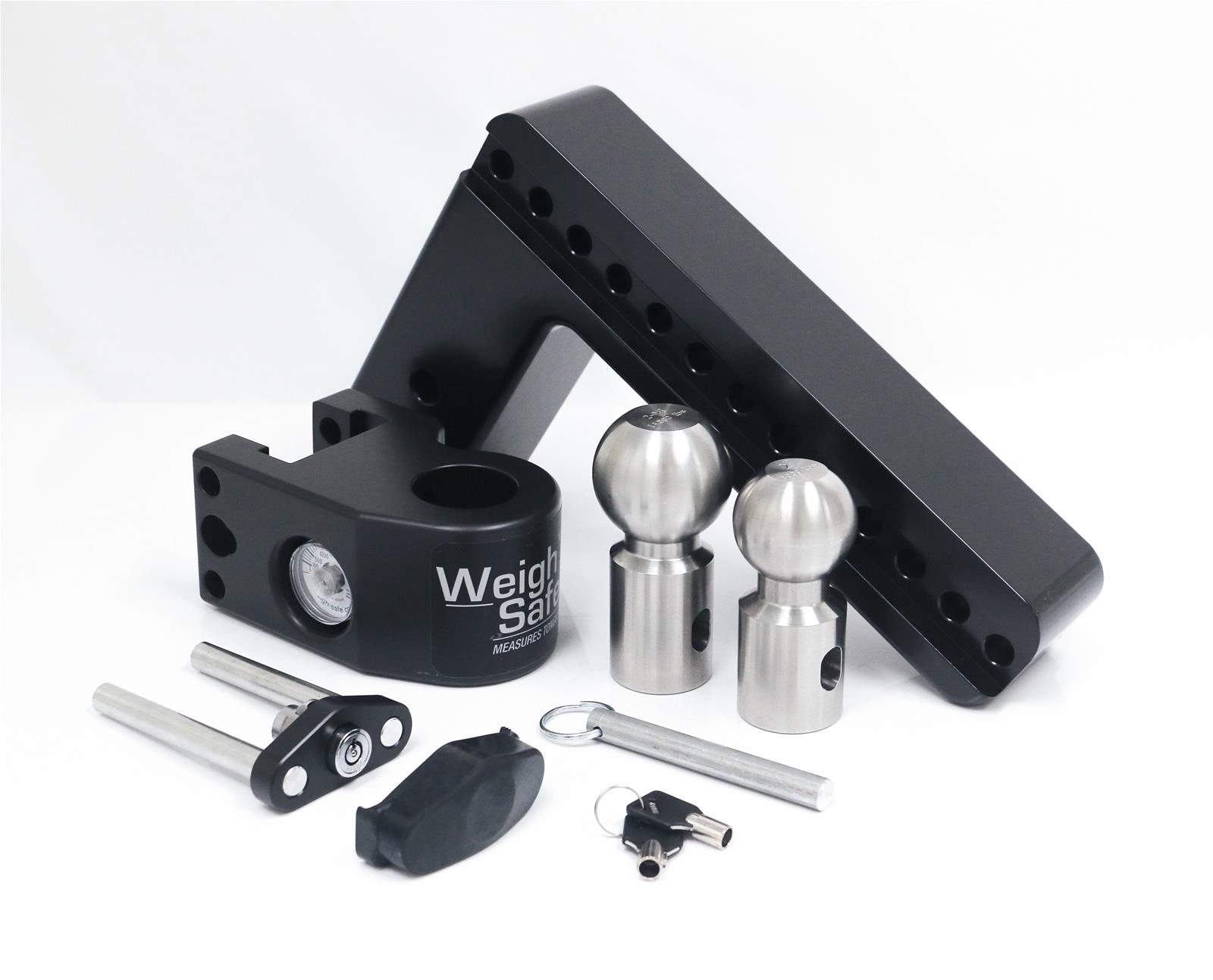 Weigh Safe 10in Drop Hitch w/Built-in Scale & 3in Shank (8K/21K GTWR) w/WS05 - Black Cerakote