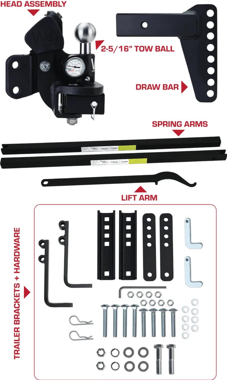 Weigh Safe True Tow Middleweight Distribution 8in Drop & 2in Shank (Rated for 12.5K GTWR) w/WS05 thumbnail 6