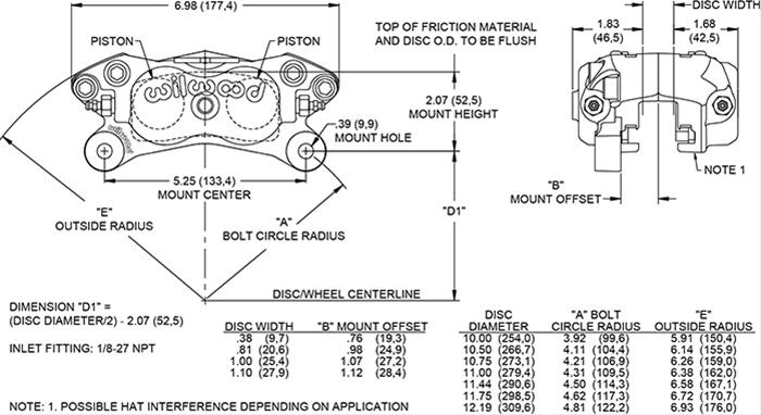 Wilwood Forged Billet Dynalite Internal Caliper 120-13839 Wilwood Forged Billet Dynalite Internal Caliper 120-13839