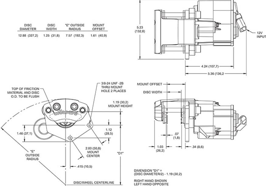 Wilwood Disc Brakes 12015687RD Wilwood Electronic Parking Brake