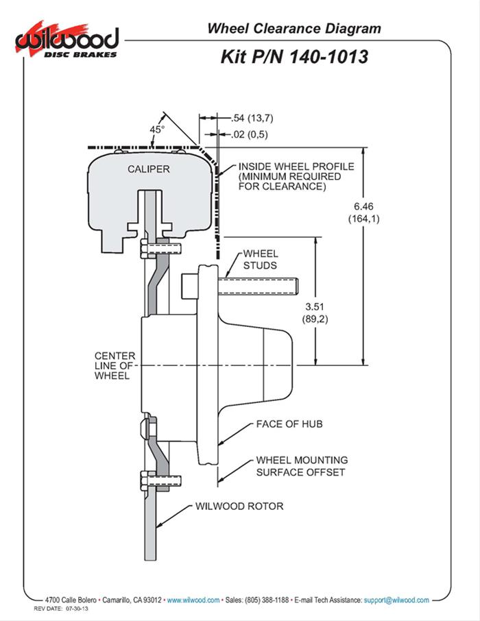 Wilwood Disc Brakes 1401013BD Wilwood Dynalite Front Drag Race