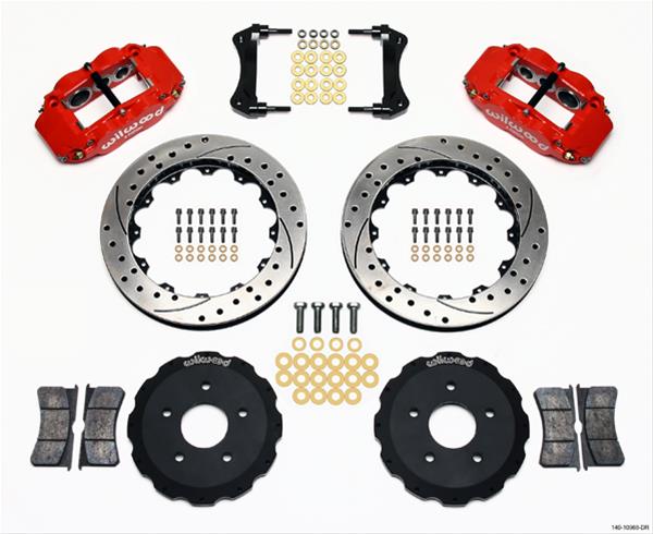 Wilwood Narrow Superlite 6R Front Hat Kit 13.06in Drill Red Backdraft Cobra (BMW E36 Based) thumbnail 3